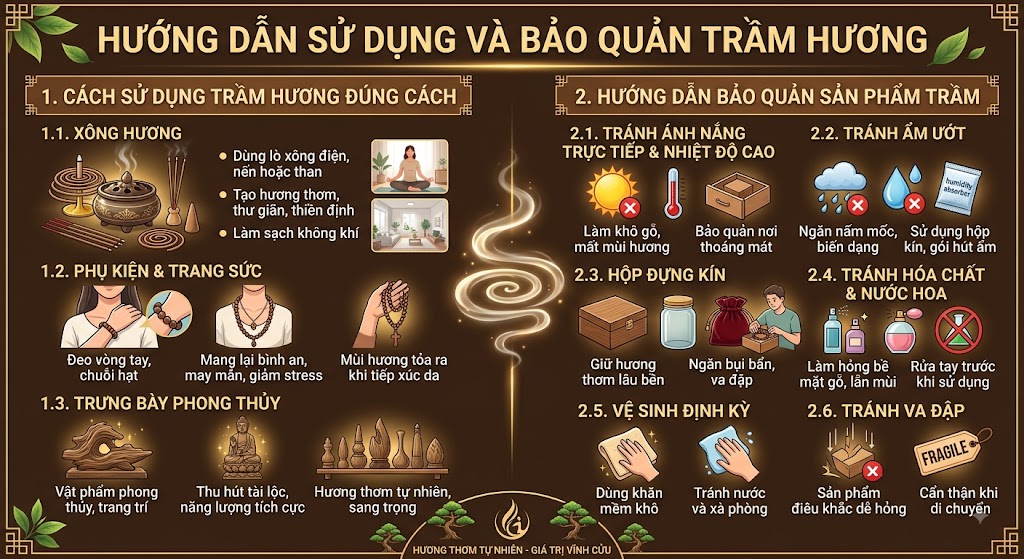 Cách Sử Dụng Trầm Hương Đúng Cách Và Hướng Dẫn Bảo Quản Sản Phẩm Trầm