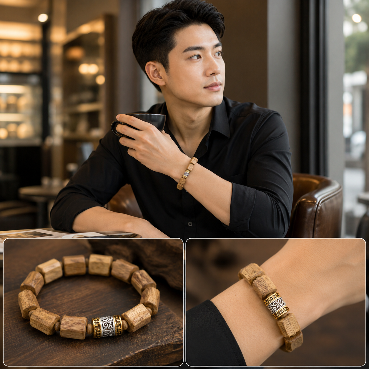 VÒNG TRẦM THÔ MIX CHARM BẠC – PHONG CÁCH RIÊNG, KHÔNG HÒA LẪN